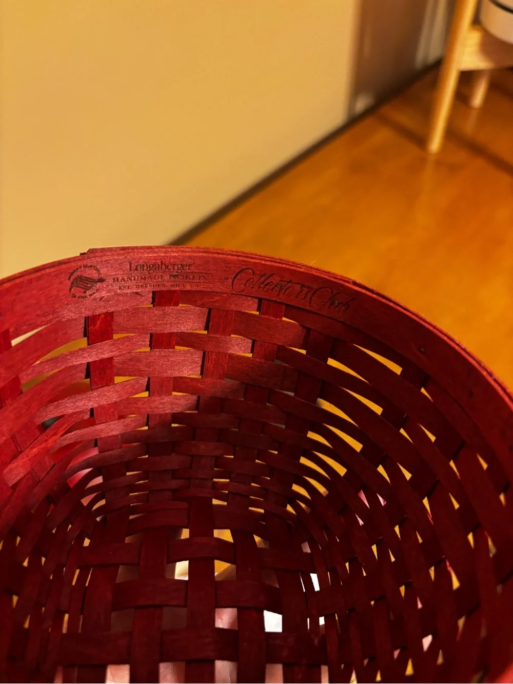 2007 Longaberger Collectors Club Apple Basket